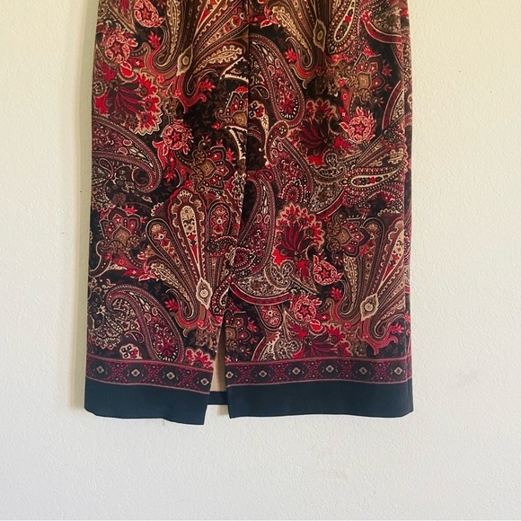 Briggs New York petite midi paisley skirt 10P modest formal old money elegant - Picture 5 of 7